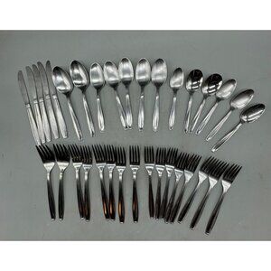 34-Piece Flatware serving Set forks spoons butter knifes dinning elegant READ